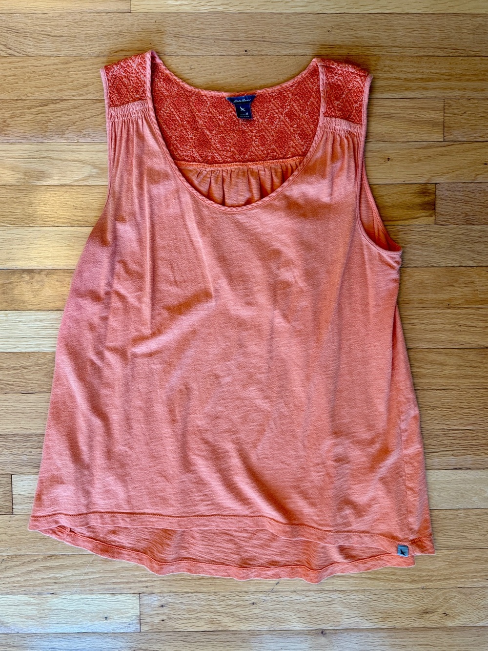 Women’s Eddie Bauer Coral-Orange Sleeveless Knit Tank Size M